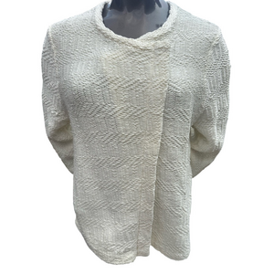 Ann Taylor Loft Zip Up Ivory sweater jacket EA110